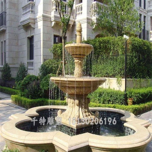 四平石雕噴泉疊水缽廠家