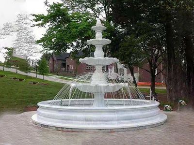 園林藝術(shù)之魂 黃銹石噴泉花缽點(diǎn)亮小區(qū)廣場戶外空間